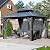 Zolyndo 10x12ft Outdoor Hardtop Gazebo with Netting and Curtains, Heavy-Duty Galvanized Aluminum Frame Gazebo with 2-Tier Waterproof Metal Roof for Patio, Backyard, Deck and Lawns, Black