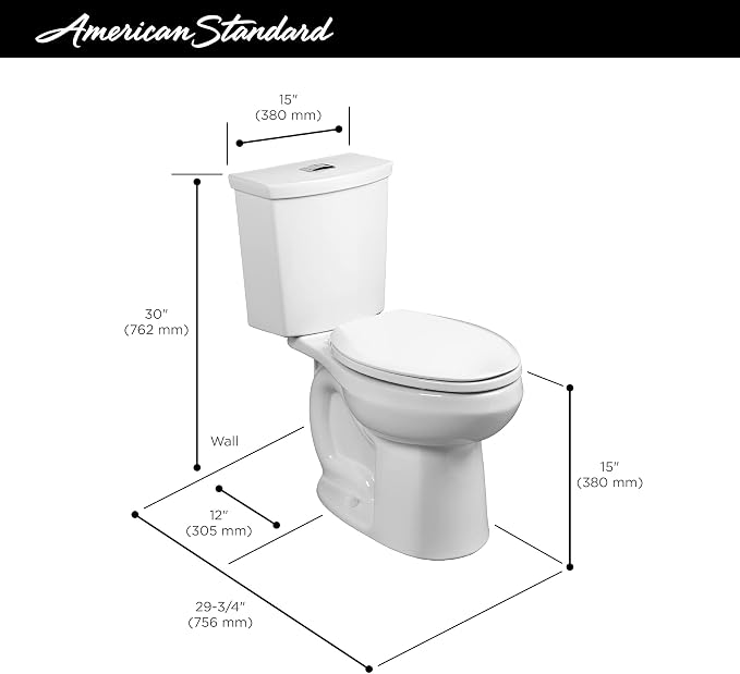 American Standard inodoro dos piezas blanco altura estándar miniatura 3