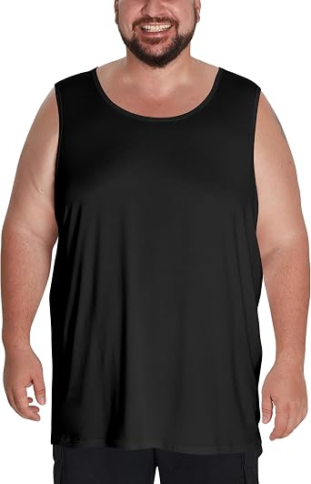 Idtswch Mens Big and Tall Undershirt Sleeveless Lightweight & Breathable XL-8XL1 Pack & 3 Pack