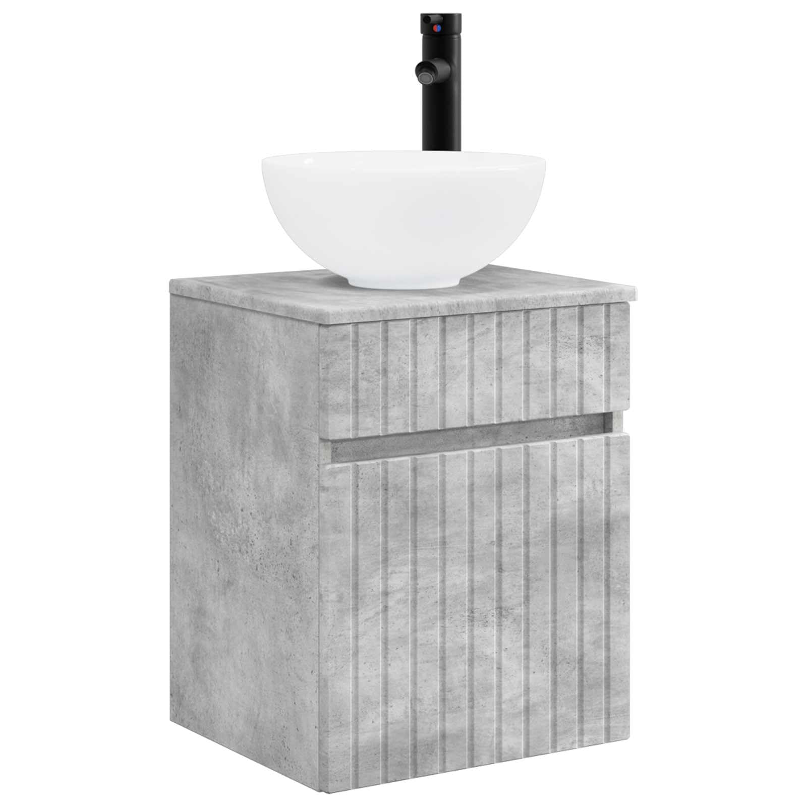 Vidaxl Wall-Mounted Sink Vanity Concrete Grey 39 X 41 X 64.5 Cm