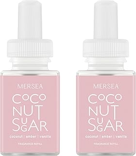 Pura & Mersea Home Scent Refill - Smart Air Diffuser - Up to 120-Hours of Luxury Fragrance per Refill - Home Essential - Clean & Safe Diffuser Fragrance - 2 Pack, Coconut Sugar