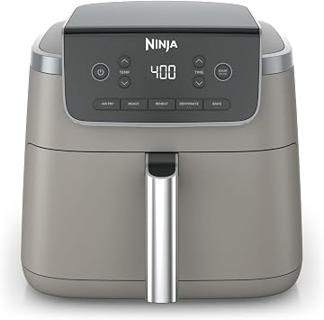 Ninja Air Fryer Pro 5-in-1 | 5 Liter Capacity | Air Fryer, Bake, Grill, Heat and Dehydrate | Air Crisp Technology | Non-Stick Basket and Crisp Plate | Stone | AF142SD