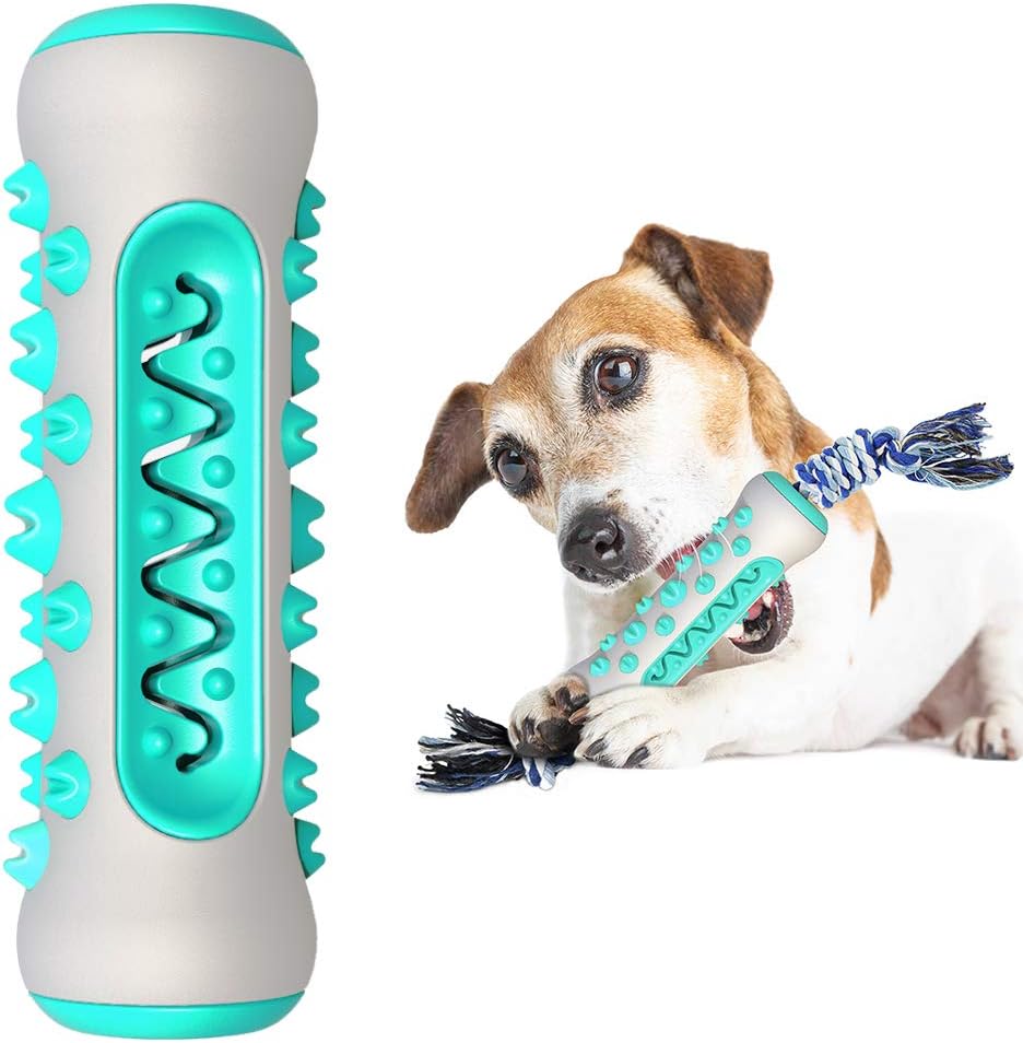 AmazeFan Extremely Bite Resistant Natural Rubber Dog Toothbrush Toys Dog Teeth Cleaning Chew Toys for Chewing/Teeth Cleaning (Suitable…