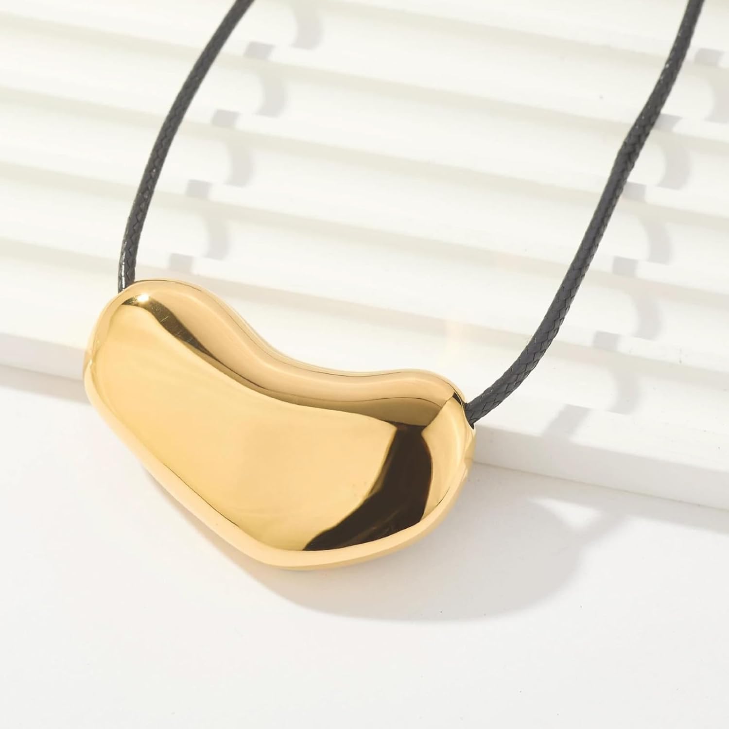 Chunky Gold Necklace for Women Pendant Chain Charm Thick Silver Black Leather Choker Rope Cord Statement Dainty Jewelry Gift - Image 4