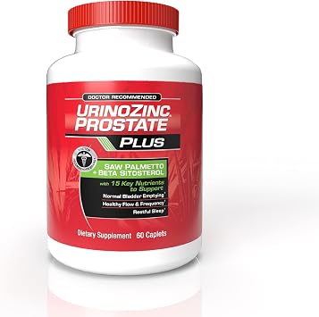 Urinozinc Prostate Plus, Saw Palmetto & Beta Sitosterol Supplement for Men, Reduce Frequent Urination 1 Month Supply, 60 Count