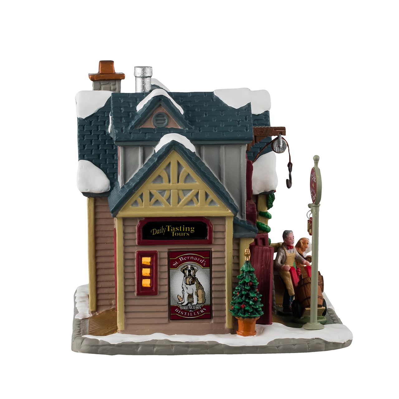 LEMAX Edificio illuminato led "St. Bernard's Brewery & Distillery" in porcellana H14.5 x 17.7 x 14.5 cm