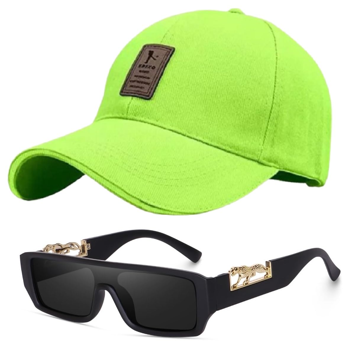 FY LANEAdjustable Strap Summer Sports Cricket Gym Dance Baseball Cap with [TR520] Sunglases Size Free