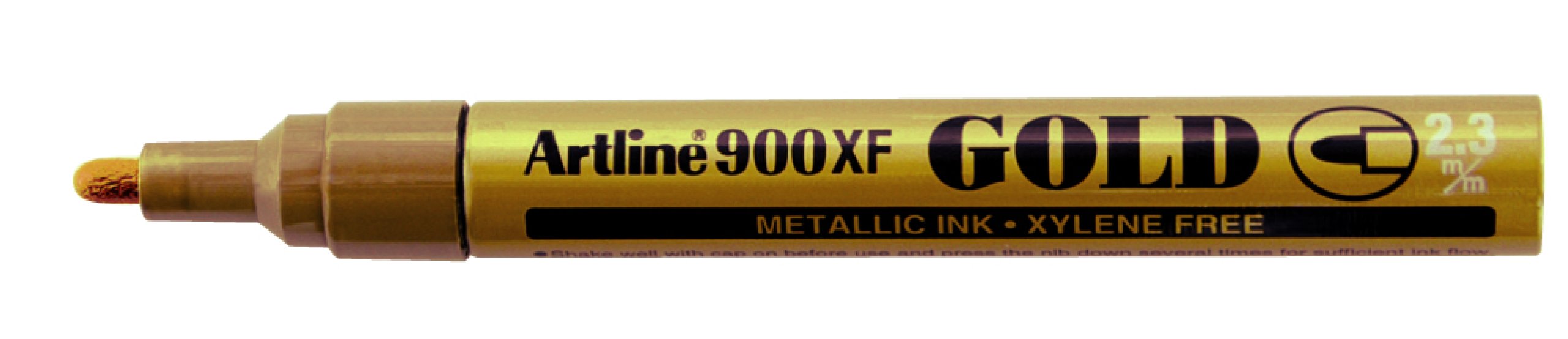 Artline 900 X F 2,3 mm Amplia Bullet Tip – Rotulador permanente metálico (12 unidades), color dorado