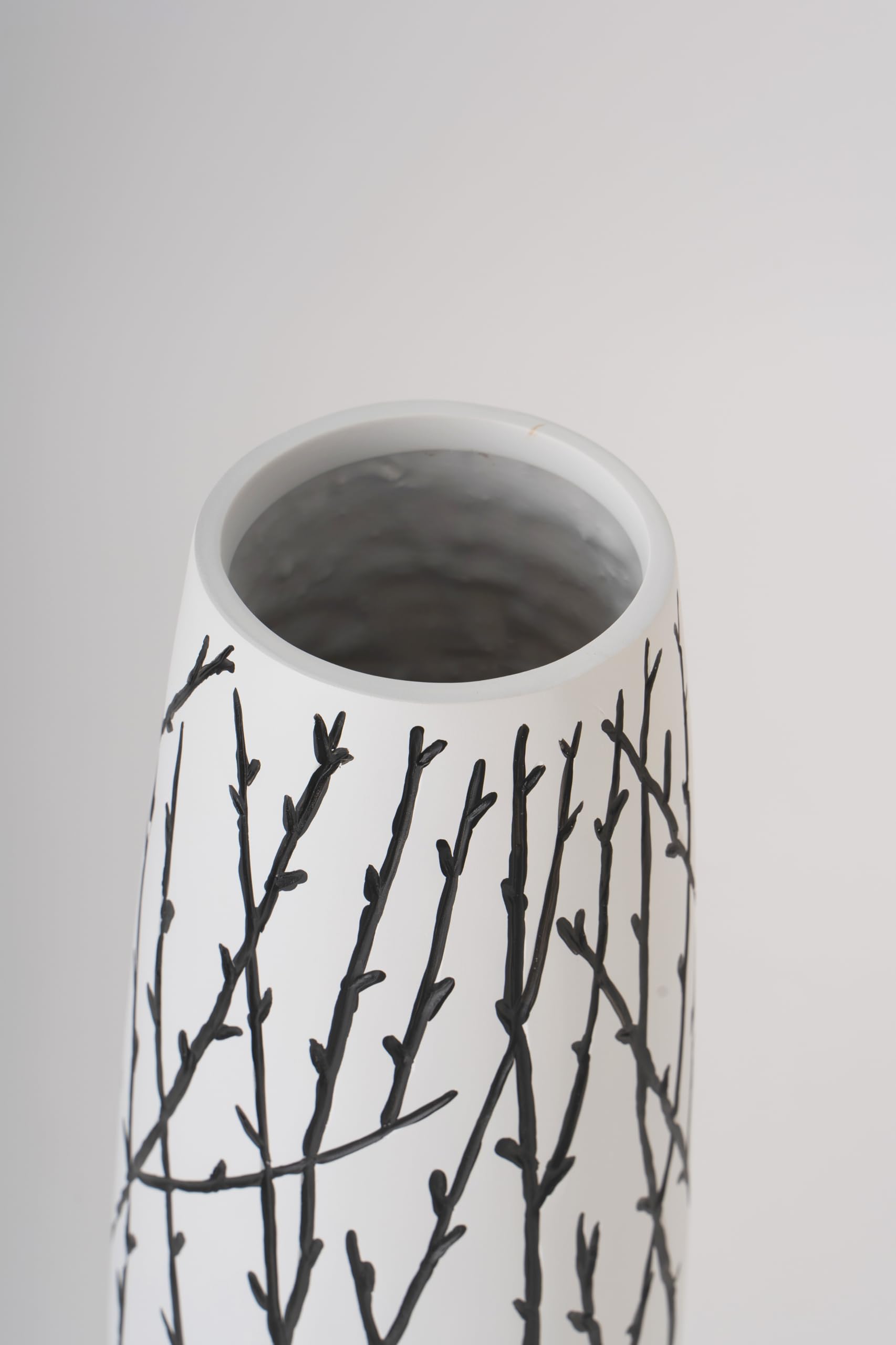Leewadee Grand Vase A Poser Au Sol 85 cm Haut - Vase De Sol pour Fleur Ou Pampa, Blanc, Résine