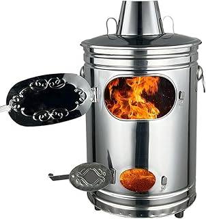 Garden Incinerator Burn Barrel, Stainless Steel Burning Trash Can with Fire Hook and Support, for Burning Trash Leaves or Excess Debris Paper