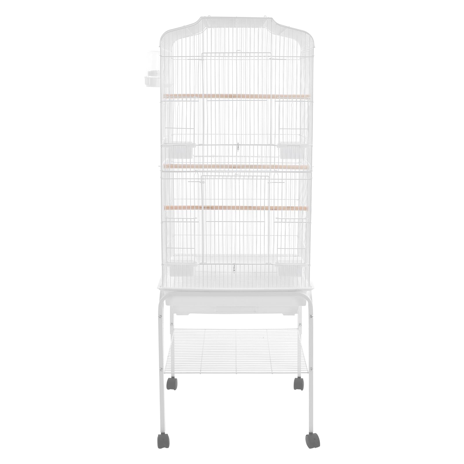 Gabbia per uccelli di alta qualità, per pappagallini, per pappagalli, con lembo di avvicinamento, sedile libero, ariosa, gabbia per pappagalli con supporto, 47 x 37 x 137,5 cm, colore: bianco