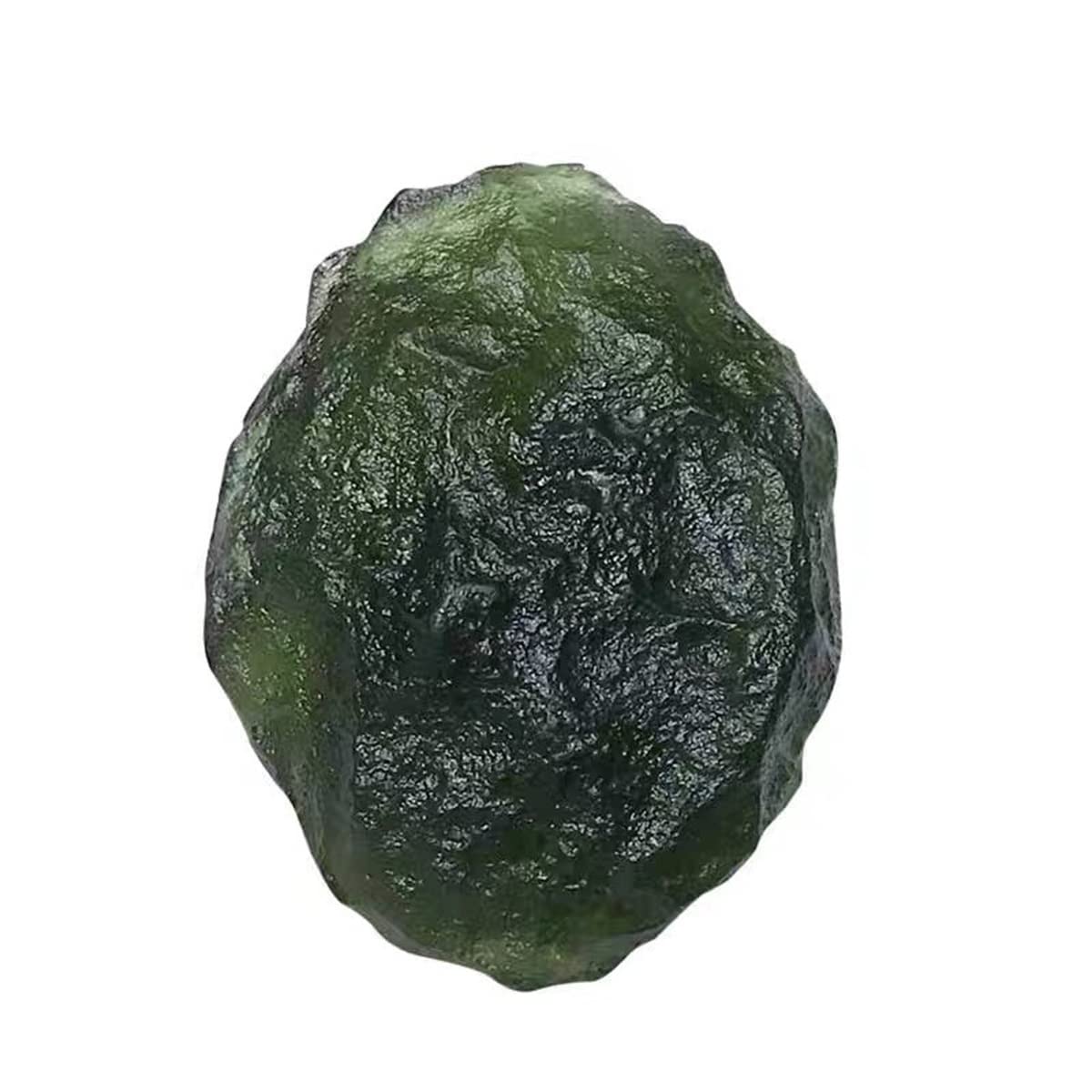 Hchl Women's Green Moldavite Stone, Real Raw Moldavite 1Pcs Moldavite Czech Meteorite Glass Rough Stone Crystal Energy Stone Moldavite Crystal Jewelry, Jewelry (Size : 9-11G)