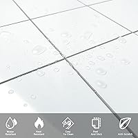 Vista 3 de HOMEART Azulejo cuadrado blanco para salpicaduras, 6 hojas autoadhesivas y brillantes para salpicaduras de pared para cocina, baño