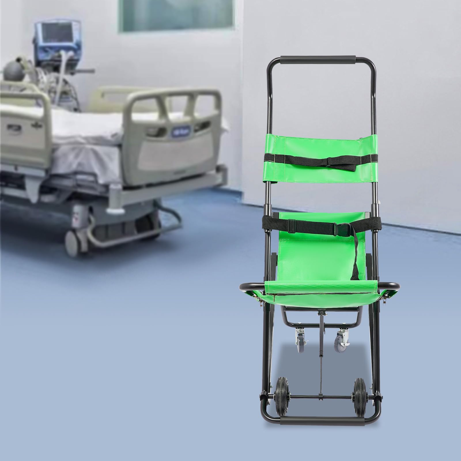 MINRS Silla de escalera plegable para personas mayores, silla de evacuación con cinturones de seguridad, para adultos, silla de ruedas para adultos, transporte manual, silla de transporte médico