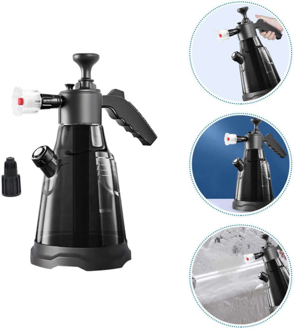 Handheld Pressure Sprayer Bottle 2300ml PP Black for Car Washing