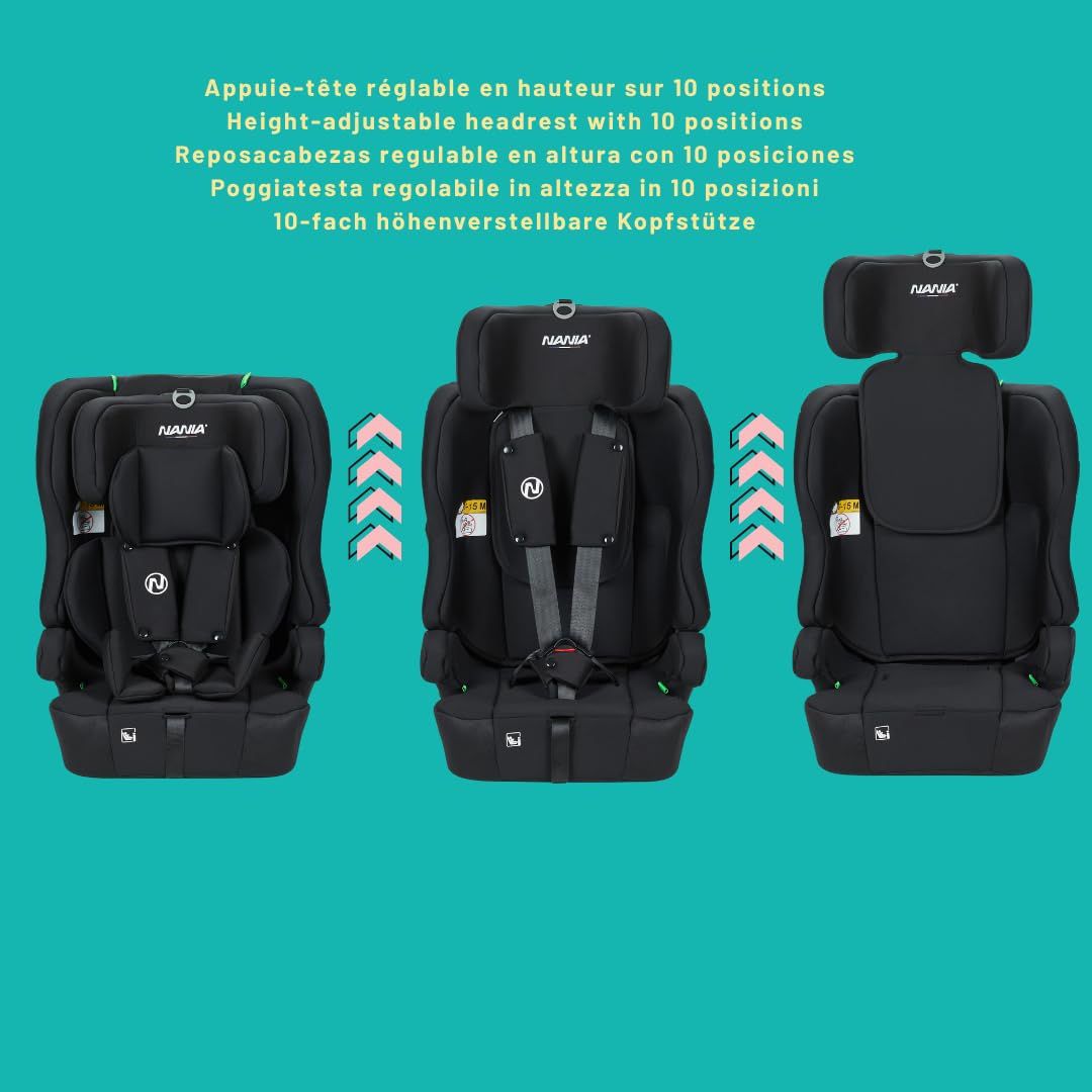 Nania - Rehausseur isofix ALPHIX 126-150 cm R129 i-Size - De 8 à 12 ans - Fabrication Française