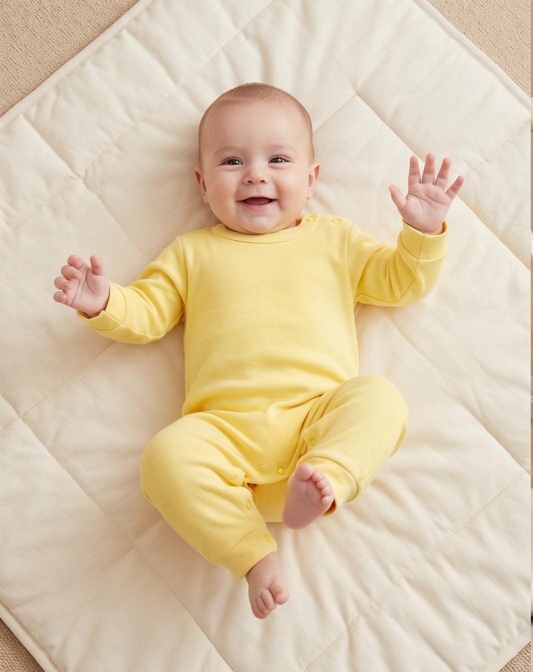 Ohrwurm Newborn Baby Cotton Jumpsuit Romper, Hospital Outfit for Girls Boys, Toddler One-Piece Shirt Bodysuit with Buttons
