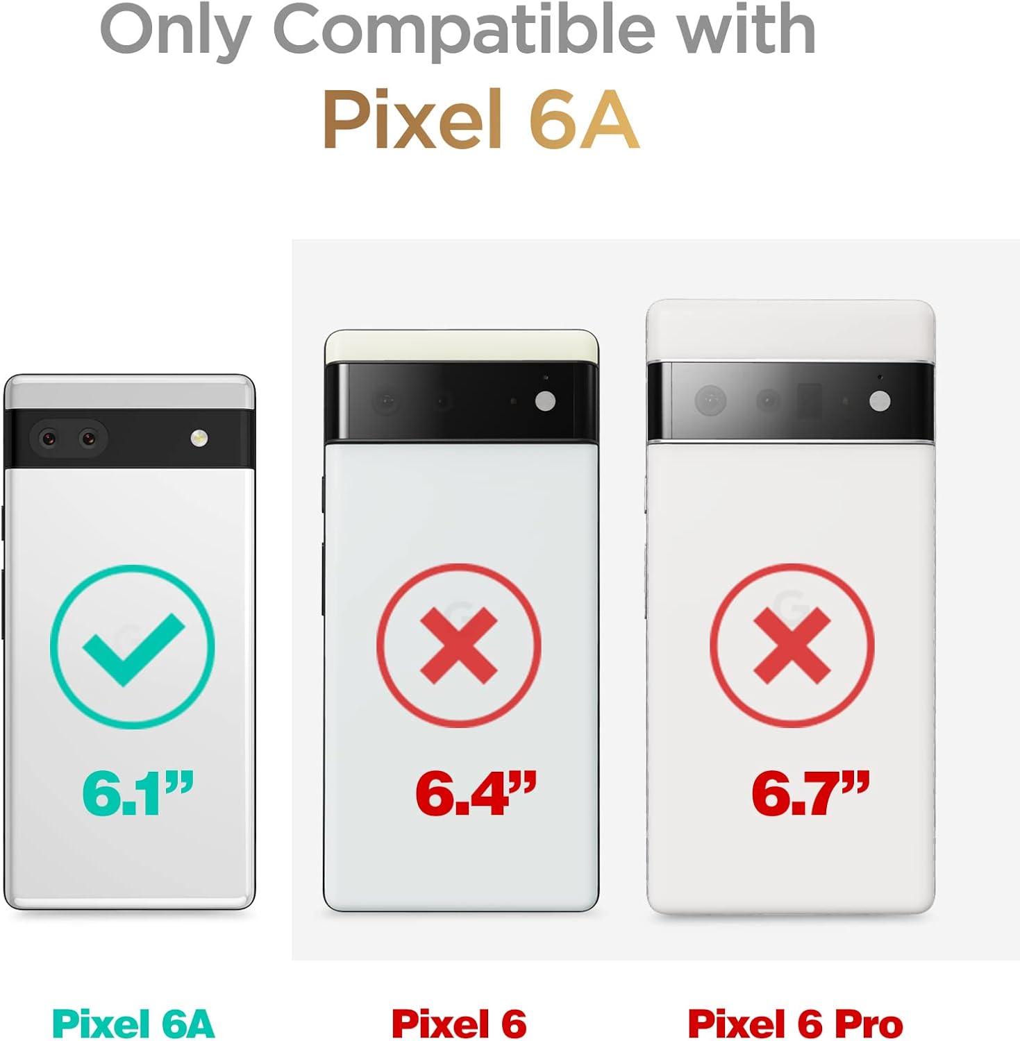 GVIEWIN Pixel 6A Case 6.1'', Stylish Marble Pattern, Slim Glossy TPU, Shockproof Protective Cover - White/Gold (2022 Release)