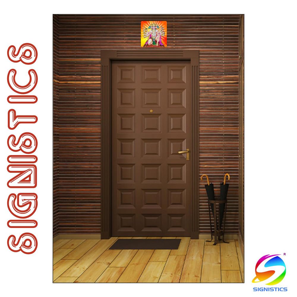 SIGNISTICS Panchmukhi Hanuman Ji Glossy Paper Wall Sticker Self Adhesive 300GSM 5.5 Inches (PH01) 2