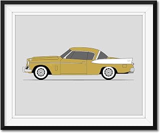 Studebaker Golden Hawk (1956-1958) (Side Profile) Inspired Poster Print Wall Art Decor Handmade (Unframed)