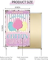 Vista 2 de Cartel de metal con texto en inglés «Sweet Fluffy Cotton Candy» con texto en inglés «Retro Print», póster decorativo para pared, decoración