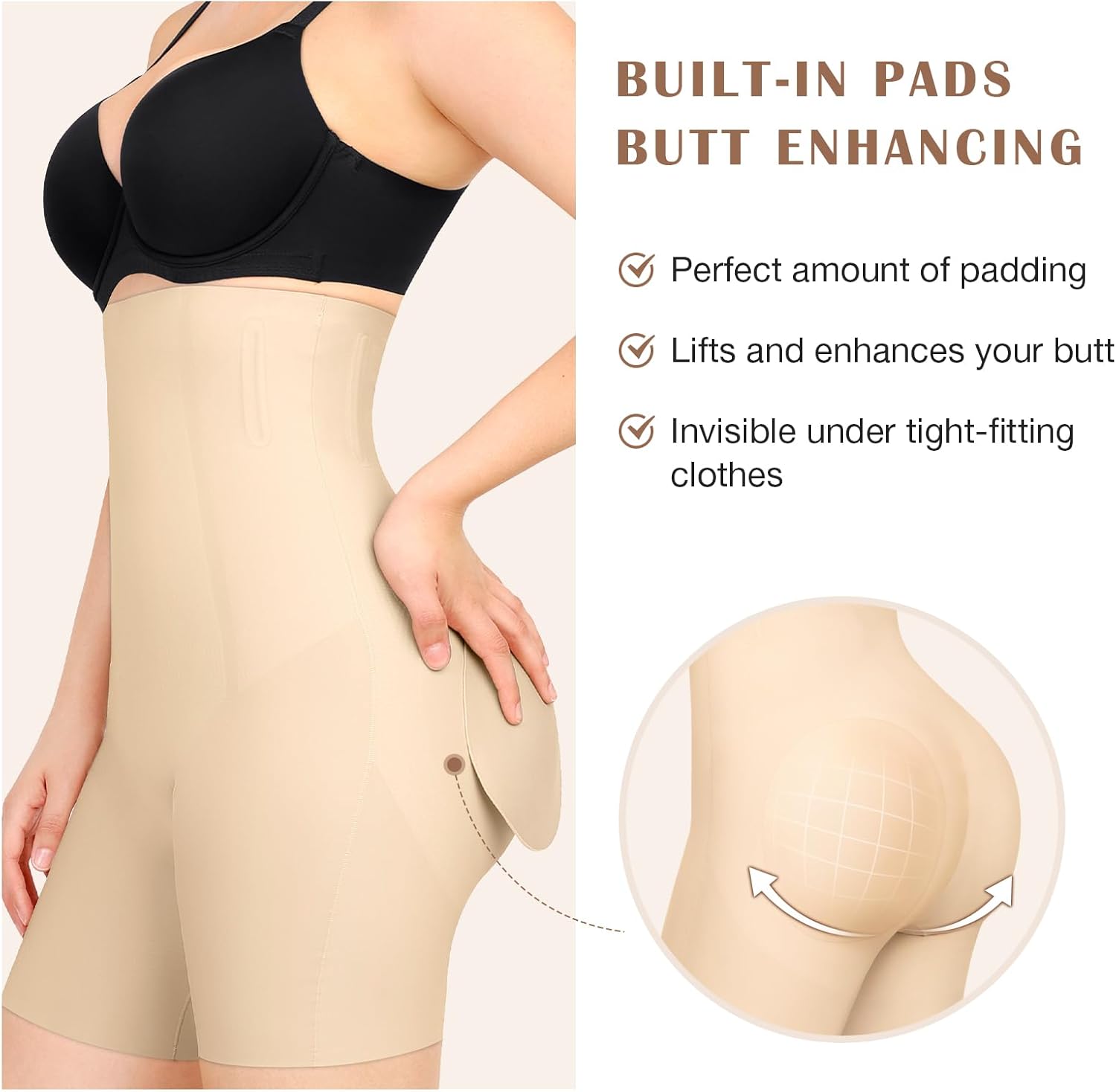 Lover-Beauty Butt Pads Shapewear High Waisted Tummy Control Padded Butt Lifting Underwear - Image 2