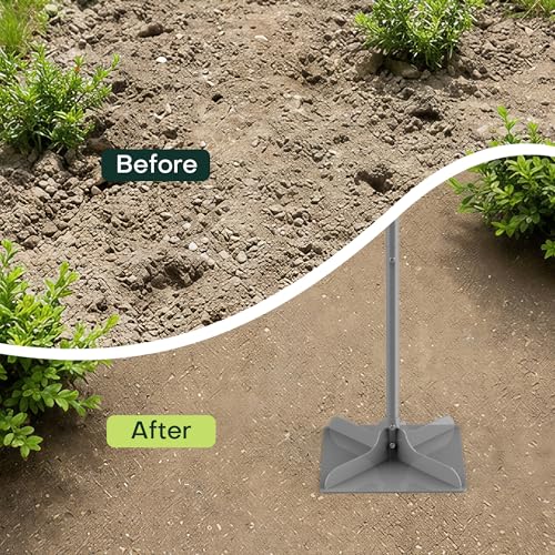 ARPEAK 10\"×10\" Steel Hand Tamper, 48\" Adjustable Handle Manual Soil Compactor & Dirt Tamper Tool for Landscaping, Yard, Gravel, Asphalt, Driveway, Garden, Ground Leveling