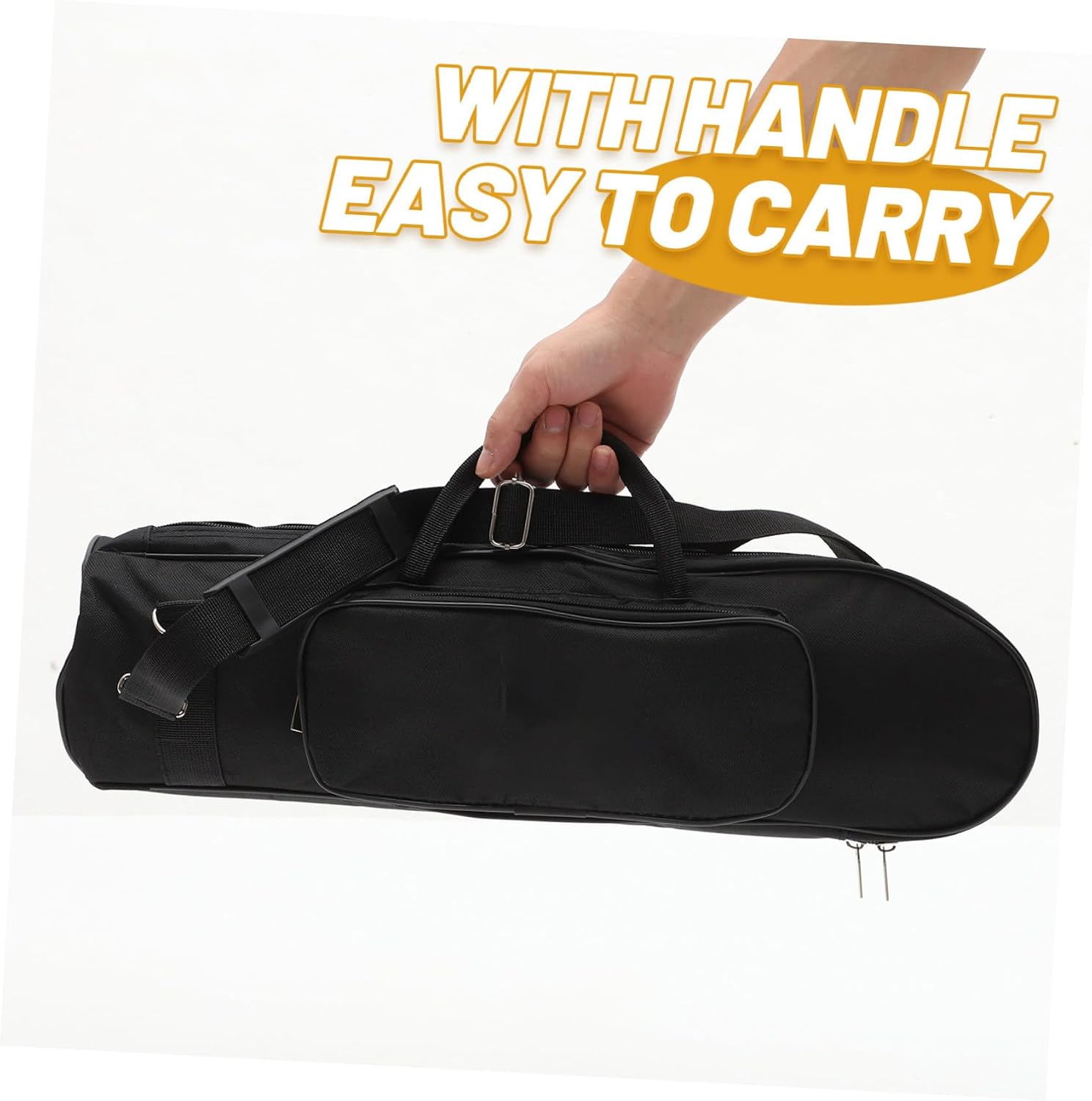 Holibanna Thick Trumpet Carrying Bag with Shoulder Strap Practical Storage for Musical Instrument Accessories Black Oxford Cloth Case