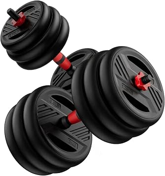 Adjustable Dumbbell Set, 90lbs Free Weight Set With Double Locknut, 5-in-1 Dumbbells Set Includes Barbell, Kettlebells, Push up Stand, Fitness Exercise for Home Gym Suitable Men/Women