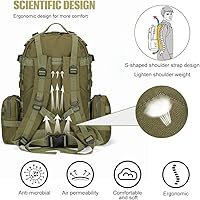 Vista 5 de Mochila táctica militar grande para hombres, mochilas de 40-50L para mujer, bolsa de insectos del ejército, paquete de 3 días, mochila con sistema