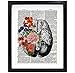 Susie Arts 8X10 Unframed Human brain with flowers Springtime Mind Vintage Upcycled Dictionary Art Print Book Art Print Home Decor Funny Art Print V099