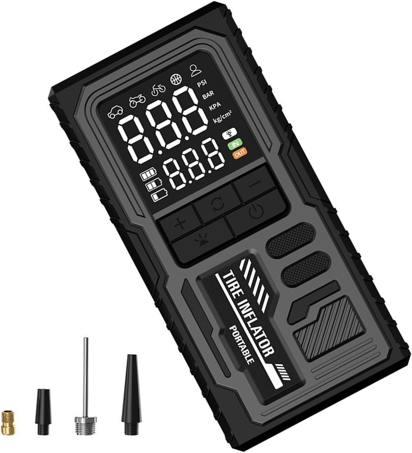 防衛システム付きオートインフレータ迅速なインフレーションデバイスカーバイク用のポータブルエアコンプレッサーモーターサイクル軽量ポータ