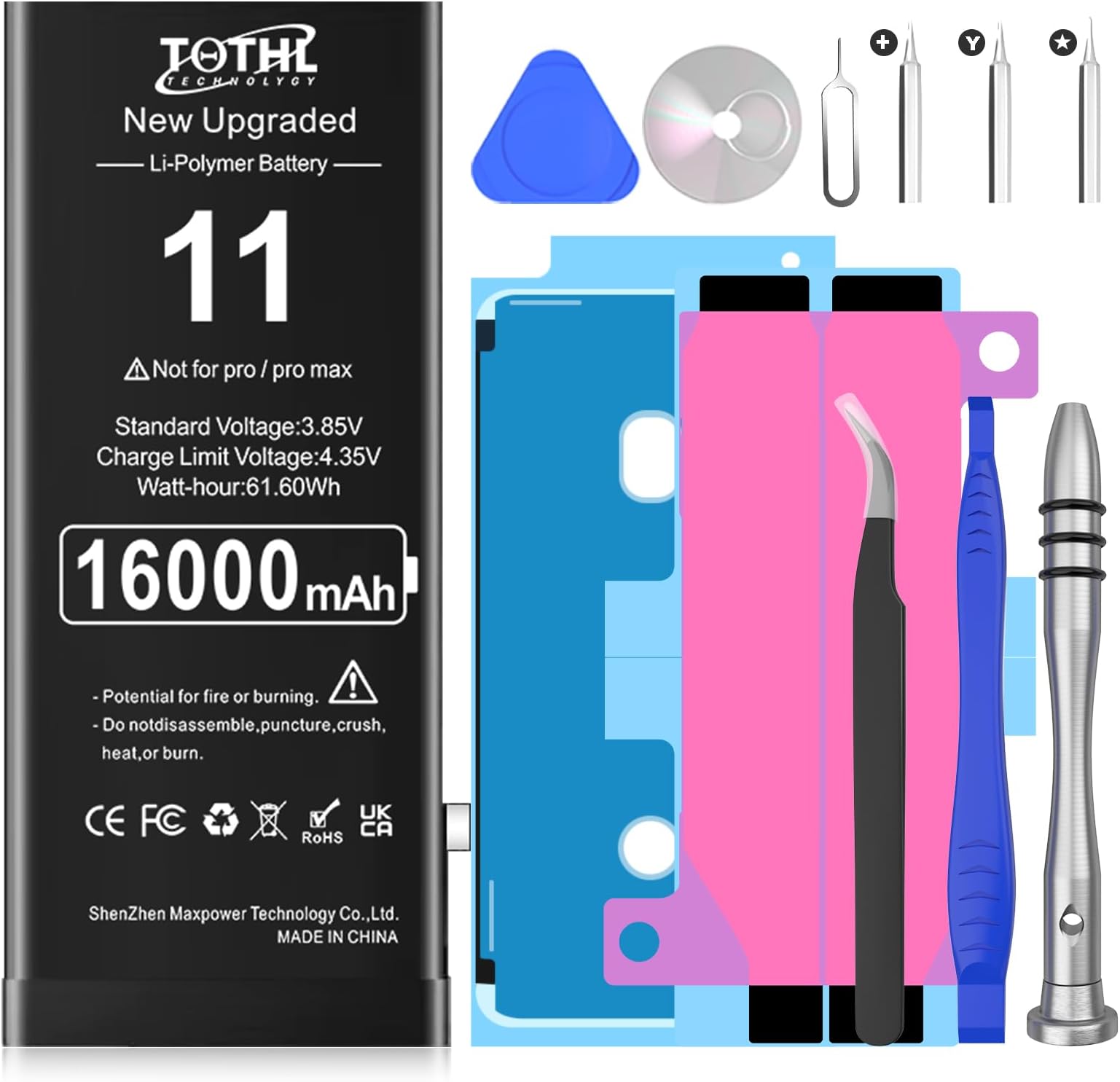 Battery Compatible with iPhone 11 (2025 New Upgrade) 0 Cycle Li-Polymer Replacement Battery for iPhone 11, with Professional Repair Tool Kit