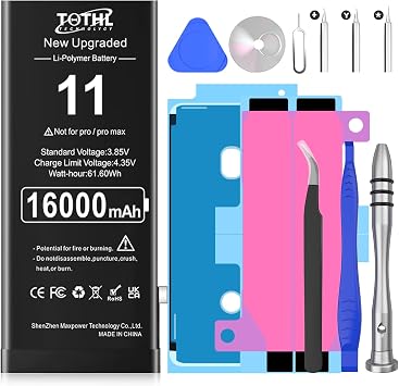 Battery Compatible with iPhone 11 2026 New Upgrade 0 Cycle Li-Polymer Replacement Battery for iPhone 11, with Professional Repair Tool Kit