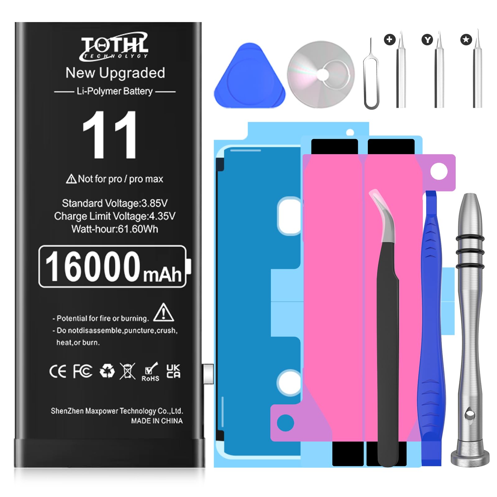 Battery Compatible with iPhone 11 (2025 New Upgrade) 0 Cycle Li-Polymer Replacement Battery for iPhone 11, with Professional Repair Tool Kit