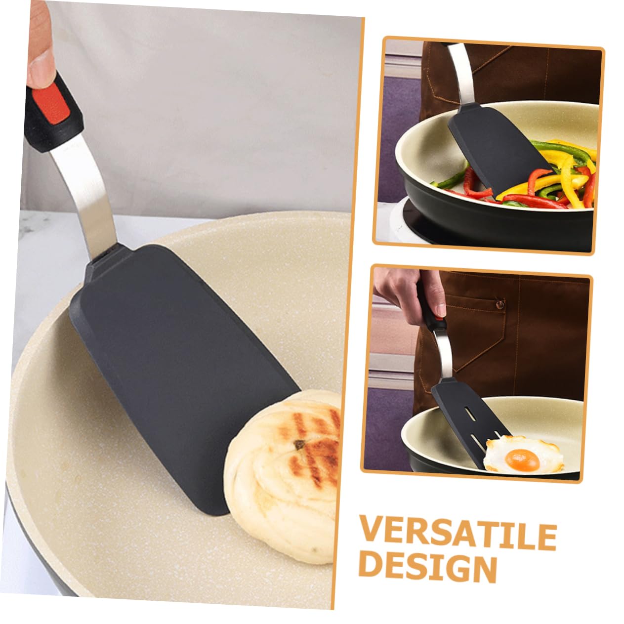 SHOWERORO Spatole da Cucina in Silicone Set di Spatole Antiaderenti per Padelle Utensili Portatili per Friggere A Casa Spatola per Wok per Cucinare