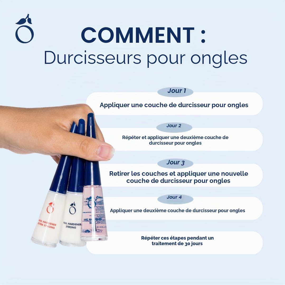 Herome 2-Pack Durcisseur Extra Fort Pour Ongles - Les Premiers Résultats Apparaissent Déjà Après 8 Jours! (Nail Hardener Extra Strong) - 2 * 10ml.