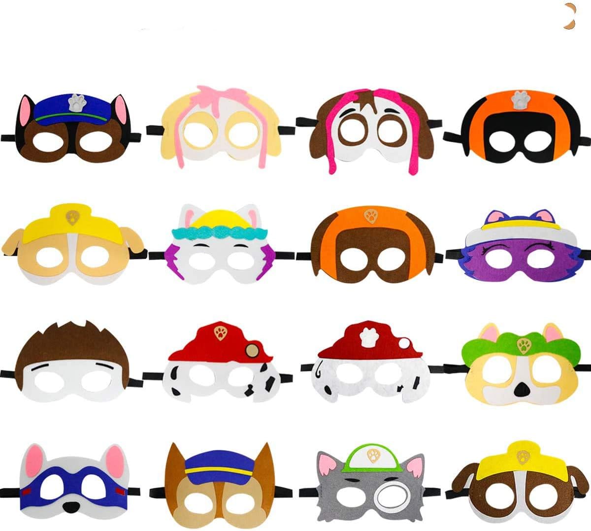 U&X Paw Dog Patrol Masks Puppy Party Favor Supplies ,Paw Dog Patrol Birthday Party Supplies with 16 Different Cosplay Character Perfect