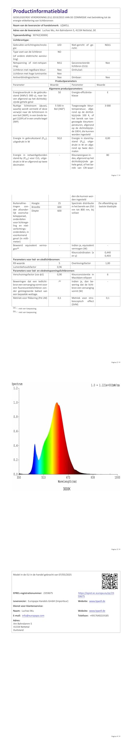 LQWELL® Plafoniera a LED, lampada da bagno impermeabile IP44, rotonda, piatta, 50W 3000K, 5500LM, moderna, semplice e sottile, per soggiorno, bagno, cucina, balcone, cantina, 600 x 25 mm