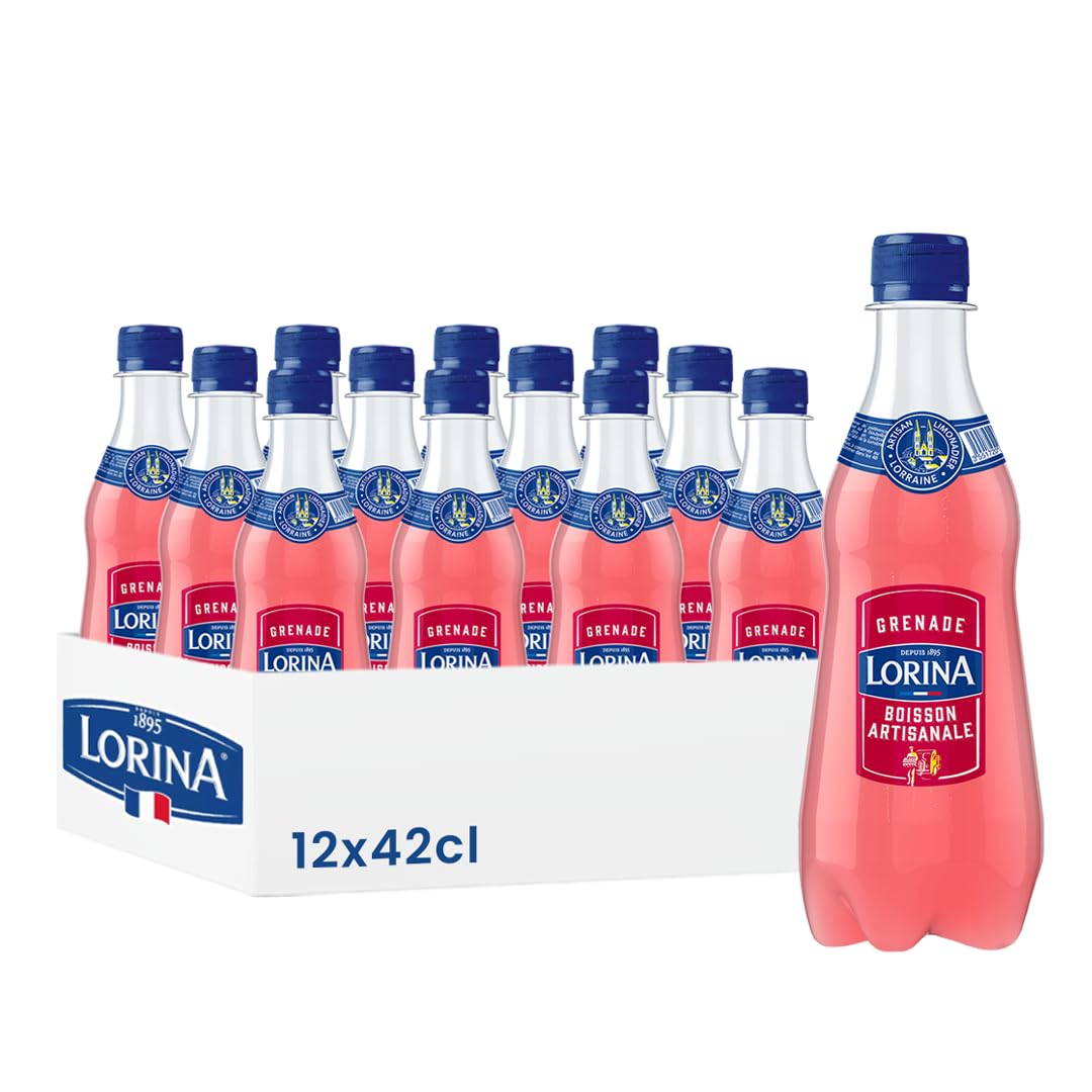 Lorina Limonade Grenade Boisson Artisanale, Saveur Grenade, 42cl, Lot de 12 Bouteilles