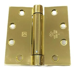 Hager Spring Hinge 1250 4.5 x 4.5 US3/632 Polished Brass Single Acting Full Mortise - Box of 3 Hinges