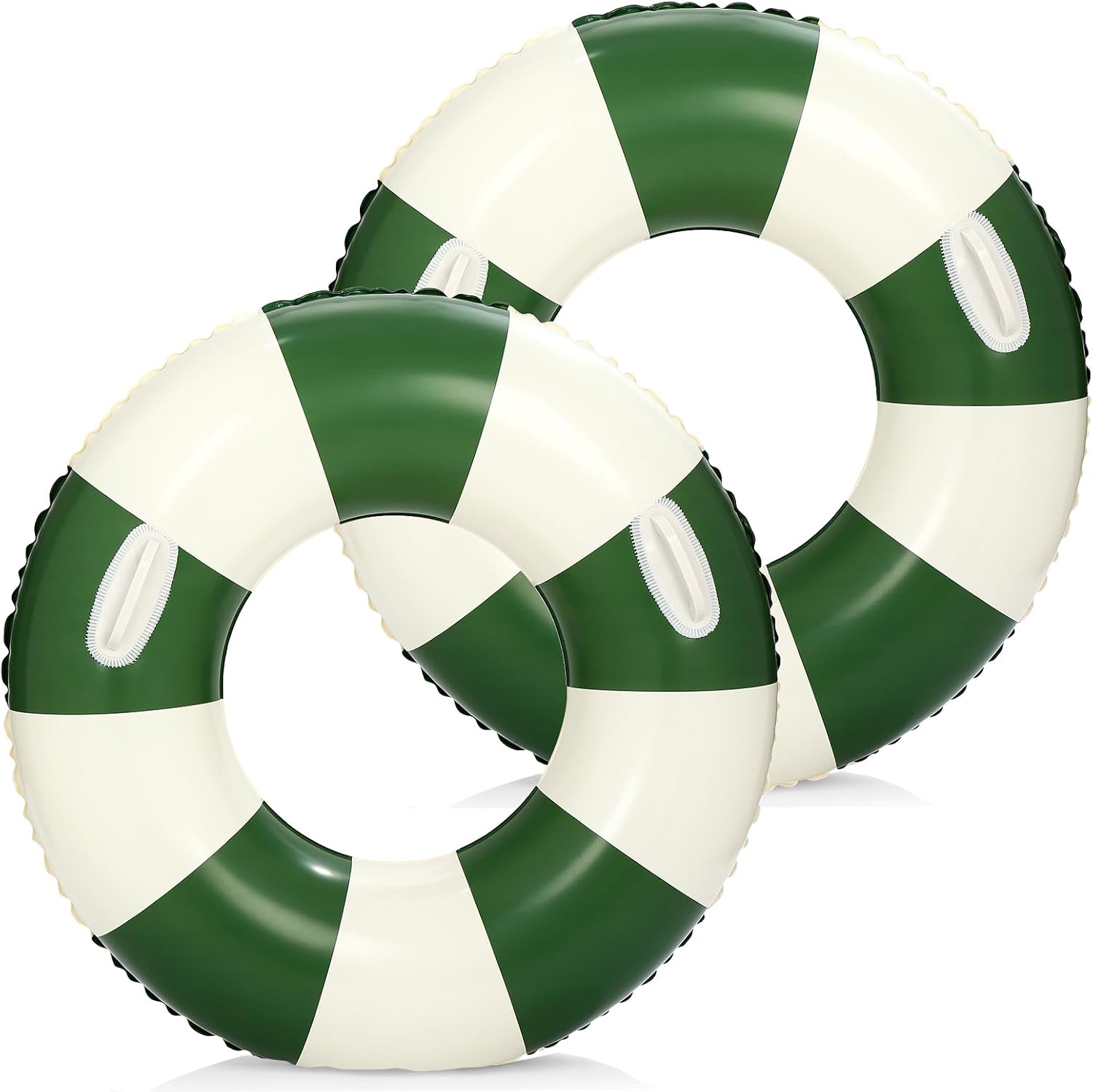 2 PCS Large 35 inch Inflatable Pool Floats for Swimming Pool Party Lake Beach Adults -Striped Floaties Pool Tubes Swim Rings Tubes Floaties for Beach Pool Party Decorations