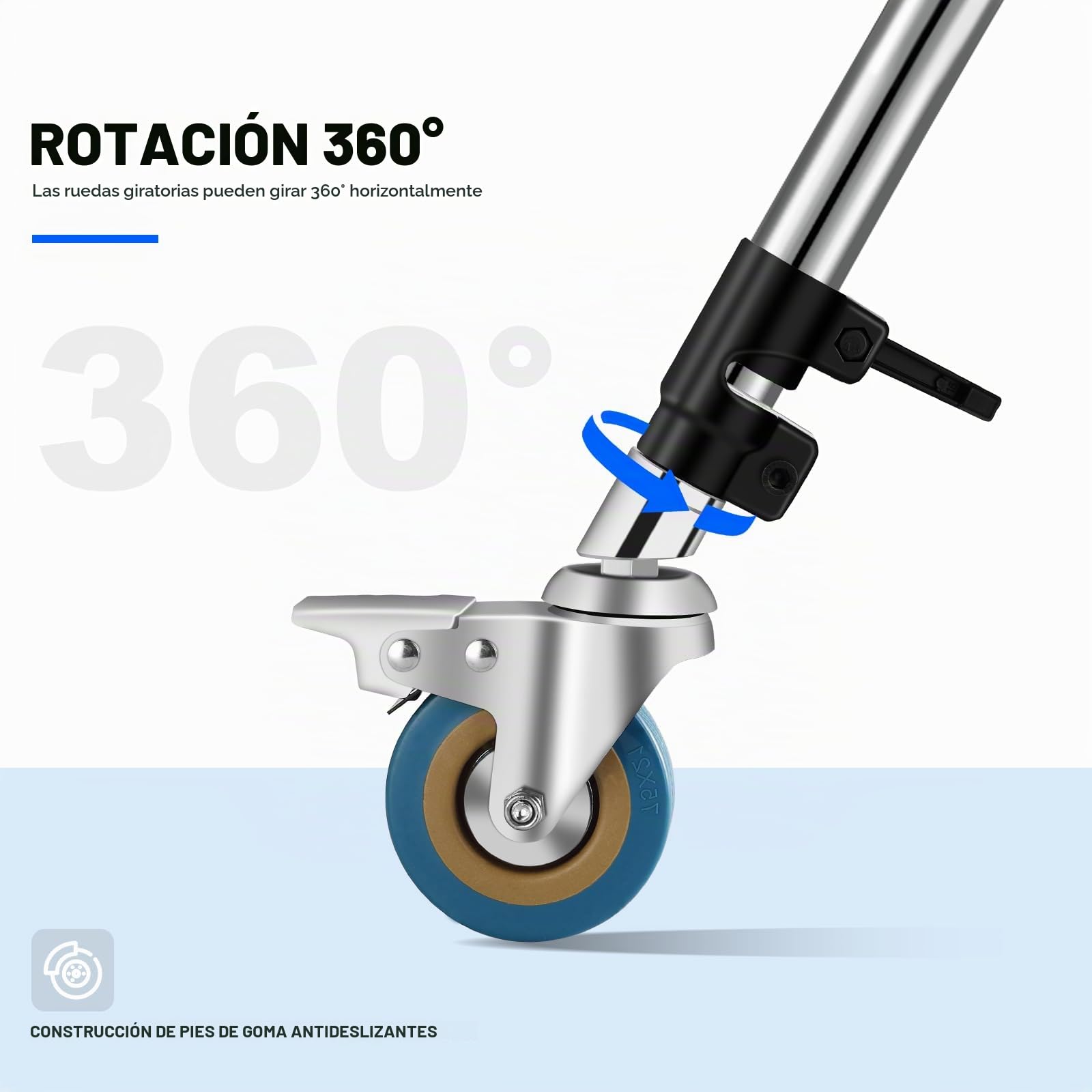 Soonpho Ruedas giratorias para caballete Stand-C, juego de rueda profesional de metal resistente con base de goma, compatible con soporte Stand-C de 25 mm de diámetro (3 unidades)