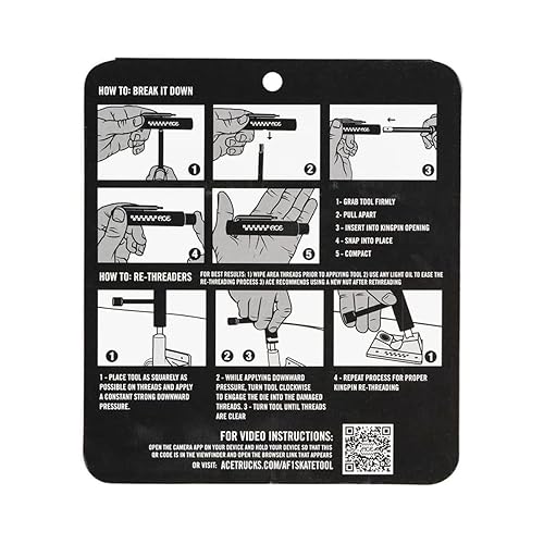 Miniatura 6 de Ace Trucks MFG Ace Trucks AF1 - Herramienta de patinaje - Todo en uno - Reenhebrador de eje/pasador - Acero