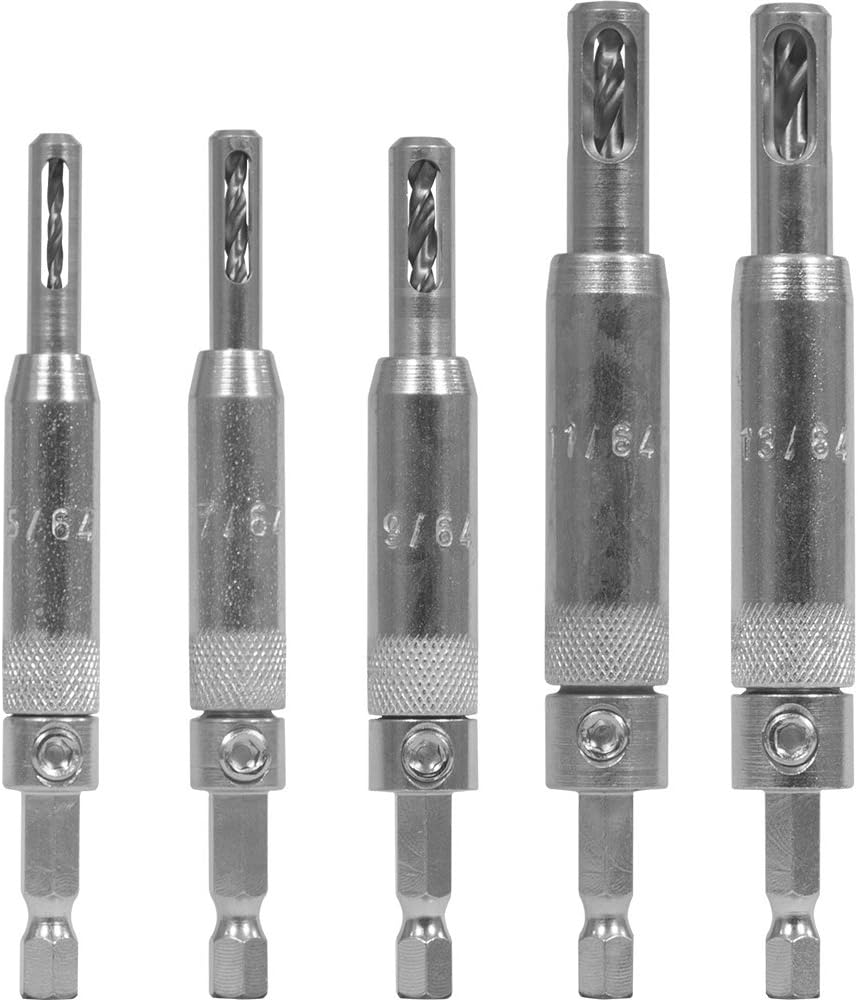 Snappy 5pc Self Centering Hinge Drill Bit Set Made in USA #2 – 14 Cabinet