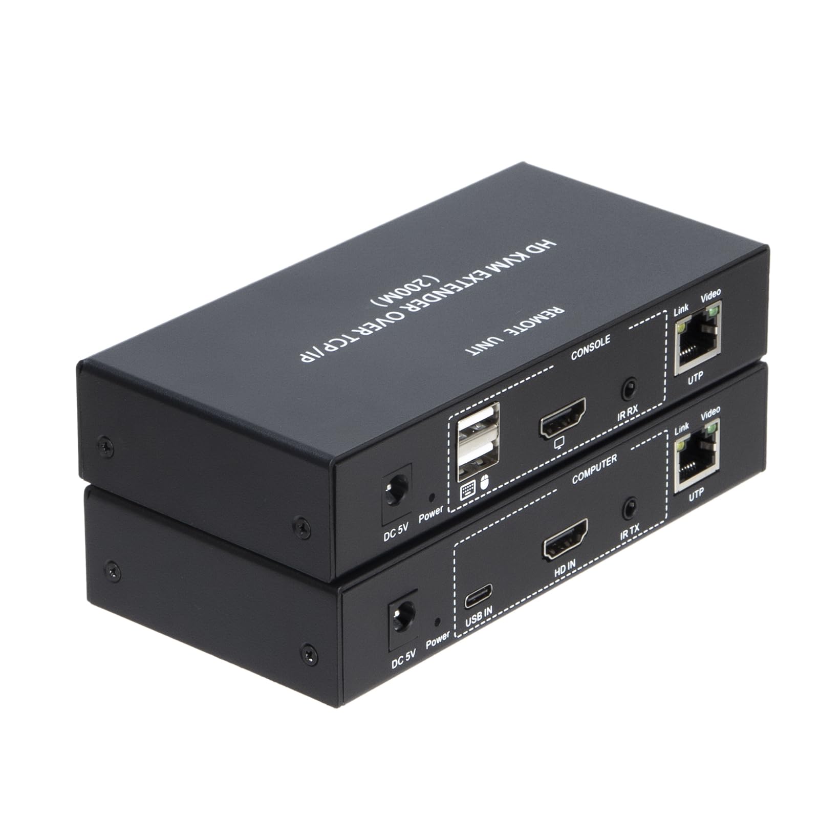 Câble réseau KVM HD 200 m TCP/IP CAT5E/6 Câble réseau 1080p HDMI/DVI Transmission Plug and Play TCP/IP Contrôle multi-appareils Prend en charge un vers un et un à plusieurs