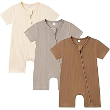 Bafeicao Baby Boy Girl 3 Pack Short Sleeve Rompers
