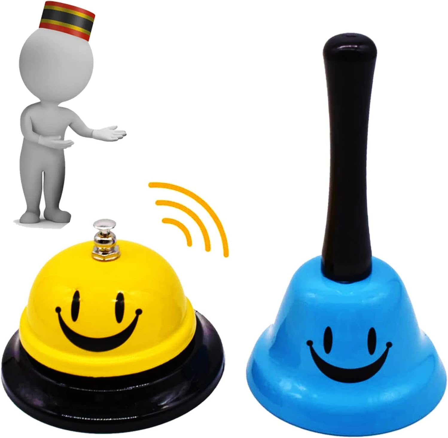 3 Pieces Call Bells Service Bell, Small Desk Bell Metal Hand Bell for