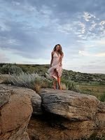 Vista 2 de XXTAXN Vestido largo de dama de honor formal con cuello en V profundo y abertura para fiesta de cóctel