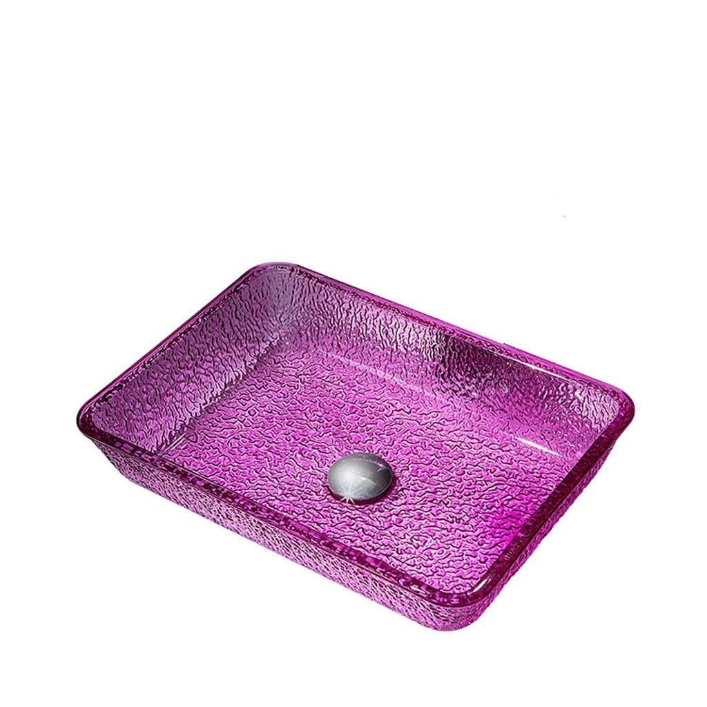 ASerZenith Bathroom Sink Vessel Bathroom Vessel Sink Toilet Rectangular Wash Basin Tempered Glass Wash Basin Hotel Art Countertop Sink Vessel Sink(B-Sink Only)